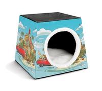 YKUDBN Cozy Capsule Pet Nest pour petits chats et chiens, île de Cuba Imprimée Portable Pet Nest Petit Pet Nest Capsule Design Capsule Pet Nest Pet Nest Petit Animal Nid