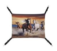 YKUDBN Hamac portable en toile pour animal de compagnie, imprimé chevaux de course élégant, idéal pour les petits animaux de compagnie, respirant, peu encombrant et facile à nettoyer