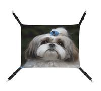 YKUDBN Hamac portable en toile pour animal domestique, imprimé Shih Tzu élégant, idéal pour les petits animaux de compagnie, respirant, peu encombrant et facile à nettoyer