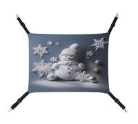 YKUDBN Hamac portable en toile pour animal domestique, motif bonhomme de neige, étoiles et flocons de neige, hamac élégant idéal pour les petits animaux de compagnie, respirant, peu encombrant et