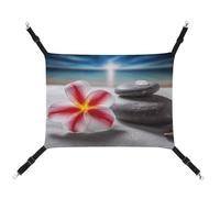 YKUDBN Hamac portable en toile pour animal domestique, motif fleurs tropicales et pierres zen, hamac élégant idéal pour les petits animaux domestiques, respirant, peu encombrant et facile à nettoyer