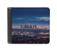YKUDBN Portefeuille en cuir pour homme avec imprimé horizon de Los Angeles - Joli portefeuille pour femme - Fermeture éclair - Convient pour un usage quotidien en voyage - Los Angeles Skyline - Taille
