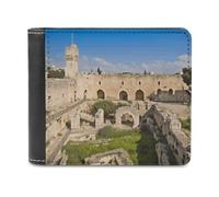 YKUDBN Portefeuille en cuir pour homme, imprimé Israël à la tour de David, portefeuille mignon pour femme, portefeuille à fermeture éclair adapté pour un usage quotidien de voyage, Israël à la tour de