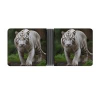 YKUDBN Portefeuille en cuir pour homme - Imprimé tigre du Bengale blanc majestueux - Portefeuille mignon pour femme - Fermeture éclair - Convient pour un usage quotidien - Tigre du Bengale blanc