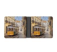 YKUDBN Portefeuille en cuir pour homme, imprimé tramway de Lisbonne, portefeuille mignon pour femme, portefeuille à fermeture éclair adapté pour un usage quotidien, tram Lisbonne, taille unique, Tram