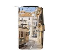 YKUDBN Portefeuille en cuir pour homme, imprimé tramway de Lisbonne, portefeuille mignon pour femme, portefeuille à fermeture éclair, pour un usage quotidien, tram de Lisbonne, 19,7 x 11 x 3,5 cm,