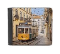 YKUDBN Portefeuille en cuir pour homme, imprimé tramway de Lisbonne, portefeuille mignon pour femme, portefeuille à fermeture éclair adapté pour un usage quotidien, tram Lisbonne, taille unique, Tram
