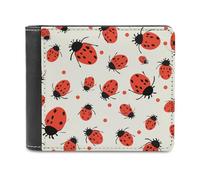 YKUDBN Portefeuille en cuir pour homme, motif coccinelles, imprimé moucheté infini, portefeuille mignon pour femme, portefeuille à fermeture éclair pour un usage quotidien en voyage, motif coccinelles