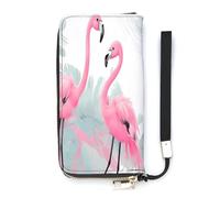 YKUDBN Portefeuille en cuir synthétique, imprimé flamant rose d'amour de grande capacité, portefeuille long pour femme, portefeuille d'embrayage de poche, portefeuille moderne pour femme, style, 20 x