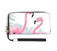 YKUDBN Portefeuille en cuir synthétique, imprimé flamant rose d'amour de grande capacité, portefeuille long pour femme, portefeuille d'embrayage de poche, portefeuille moderne pour femme, style, 20,0