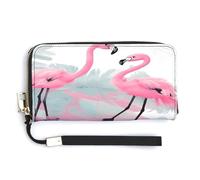YKUDBN Portefeuille en cuir synthétique, imprimé flamant rose d'amour de grande capacité, portefeuille long pour femme, portefeuille d'embrayage de poche, portefeuille moderne pour femme, style, 20,0