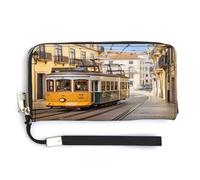 YKUDBN Portefeuille en cuir synthétique, imprimé tramway de Lisbonne, grande capacité, portefeuille long pour femme, portefeuille à main moderne, 20 x 10,5 cm, moderne, Style :, 20.0*10.5cm, Moderne