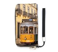 YKUDBN Portefeuille en cuir synthétique, imprimé tramway de Lisbonne, grande capacité, portefeuille long pour femme, portefeuille à main moderne, style moderne, 20 x 10,5 cm, moderne, Style :,