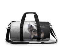 YKUDBN Sac de sport pour homme et femme - Imprimé loup hurlant - Sac de sport avec compartiment à chaussures - 45 cm/22,9 cm/22,9 cm, loup hurlant, 45 cm/22,9 cm/22,9 cm, Loup hurlant, 17.7in/9in/9in