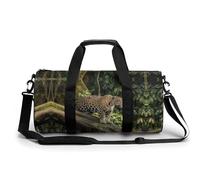 YKUDBN Sac de sport pour homme et femme, motif chat jaguar sur tronc d'arbre, sac de sport avec compartiment à chaussures, 45 cm/22,9 cm/22,9 cm, motif chat Jaguar sur un tronc d'arbre, Jaguar Chaton