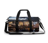 YKUDBN Sac de sport pour homme et femme - Motif vue nocturne de Las Vegas - Sac de sport avec compartiment à chaussures - 45 cm/22,9 cm/22,9 cm, vue nocturne de Las Vegas - 45 cm/22,9 cm/22,9 cm, Las