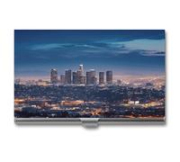 YKUDBN XB0608021 - Étui pour cartes de visite en métal avec imprimé paysage de Los Angeles, pour homme et femme, taille unique, Los Angeles Skyline, Taille unique
