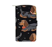 YKUDBN XB0608021 Portefeuille en cuir pour homme avec fermeture éclair pour un usage quotidien Motif teckels 19,7 x 11 x 3,5 cm, Teckel I Love My Dog, 19.7x11x3.5cm