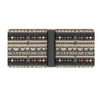 YKUDBN XB0608021 Portefeuille en cuir pour homme Motif amérindien Joli portefeuille à fermeture éclair Convient pour un usage quotidien en voyage Taille unique, Motifs indiens, Taille unique