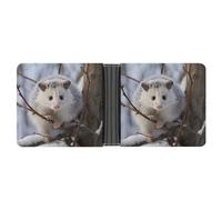 YKUDBN XB0608021 Portefeuille en cuir pour homme Motif opossum dans la neige Avec fermeture éclair Convient pour un usage quotidien en voyage Taille unique, Opossum in Snow, Taille unique