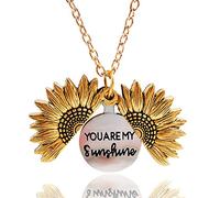 YKULEW Collier médaillon Tournesol Vous êtes Mon Collier Pendentif gravé Soleil pour Femmes Filles avec Une Jolie boîte Cadeau…