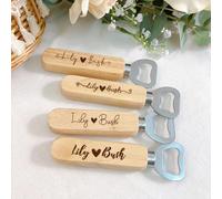 yky Décapsuleurs personnalisés en bois gravé, cadeau de mariage, souvenir de fête (50 pièces)