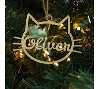 yky Décorations de sapin de Noël personnalisables, cadeau à suspendre en bois, boule personnalisée, ornement de patte (1 pièce)