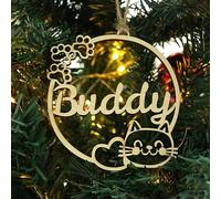 yky Ornements en Bois Creux avec Empreinte de Patte de Chat et de Chien de Dessin animé,étiquettes de Cadeau personnalisées (XF15,1 Pcs)