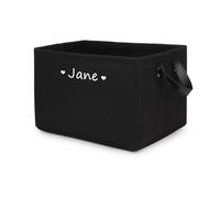 yky Panier de rangement personnalisé pour jouets pour chat et chien, paniers personnalisés avec nom, panier de rangement personnalisé pour jouets pour animaux de compagnie (cœur noir, taille S, 23 x
