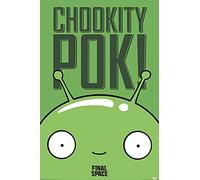 YKYAQ Plaque en métal vintage 20,3 x 30,5 cm Poster Final Space Poster Mooncake Chookity Pok