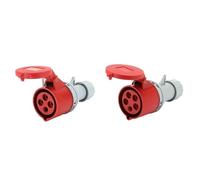 YKYNCJJT 1 pièces 16A 32A Prise Industrielle exposée IP44 connecteur Rapide Trois cœurs Quatre Cinq Murale Rouge(LX 223N 3 core32A)
