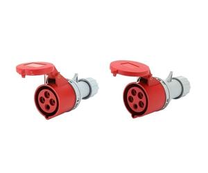 YKYNCJJT 1 pièces 16A 32A Prise Industrielle exposée IP44 connecteur Rapide Trois cœurs Quatre Cinq Murale Rouge(LX 223N 3 core32A)