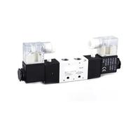 YKYNCJJT Électrovanne pneumatique 4V230-08C 5 Voies 3 Positions 1/4" DC12V DC24V AC110V AC220V avec raccords connecteur 4 6 8 10 12 mm(4v230-08c W Pc4)