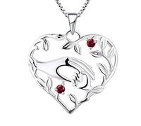 YL Collier 925 Argent Maman Tenir la Main de l'Enfant Pendentif Cadeaux