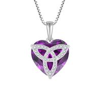 YL Keltischer Knoten Halskette 925 Sterling Silber Knoten Anhänger Kette Februar Geburtsstein Amethyst Halskette Schmuck Geschenke für Damen