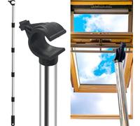 YL Ouvre-tringle de fenêtre - Compatible avec les fenêtres coulissantes verticales/horizontales, pour fenêtres de toit Velux GGL & GGU Skylight en acier inoxydable multi-parties avec crochet (1,84 m)