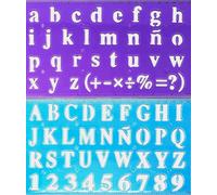YLAB 2 pochoirs alphabet lettres et chiffres - Lettres majuscules et minuscules