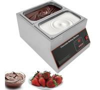 YLANMEI Tempéreuse à Chocolat Commerciale 500 W Électrique pour Chocolat 12L Fondoir à Chocolat Température Réglable 0-95 ℃ en INOX Alimentaire pour Chauffer Beurre Crème Lait,2tank