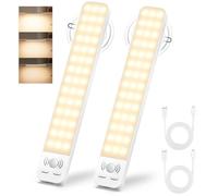 Ylatoial Lampe de Placard Détecteur de Mouvement 3000K, Dimmable Lampe LED Cuisine Sous Meuble 25cm 2000mAh Lumiere Veilleuse Sans Fil Rechargeable Reglette LED Placard pour Armoire Couloir - 2 Pack