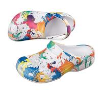 YLCYDLYU Sabots Chaussures De Jardin Colorées Imprimées pour Femmes-Blanc-38