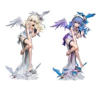 YLEAFUN Angel Ariel Lot de 2 figurines de personnage d'anime Angel Ariel 2 pièces Modèle 25 cm PVC Anime Adorable fille ailée Modèle Un cadeau pour un ami