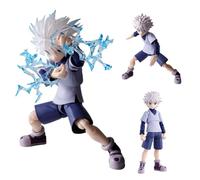 YLEAFUN Killua zaoldyeck Figurine Modèle Anime PVC 13 cm Statue Figurines d'action Killua zaoldyeck Accessoires interchangeables Ornements de table