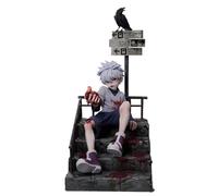 YLEAFUN Killua Zaoldyeck Figurine Statue 34 cm Anime Sitting Figurine PVC Jouet Modèle Objets de collection Ornements de bureau