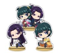 YLEAFUN Maomao - Figurine debout en acrylique - Anime - Impression recto-verso - Jinshi - 3 pièces - Anime mignon - Décoration de bureau