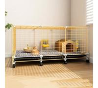 YLEPHNE Cage À Lapin, Cage pour Cochon d'Inde, Cages en Métal pour Petits Animaux, Facile À Nettoyer, roulettes Verrouillables de Sécurité(105 * 35 * 43cm)