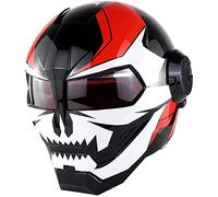 YLFC Casque De Moto Casque Intégral De Moto À Visage Ouvert Certifié ECE Iron Man Transformers Casque Flip Up Casques De Moto Intégraux pour Adultes Hommes Femmes A,M