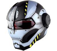 YLFC Casque De Moto Casque Intégral De Moto À Visage Ouvert Certifié ECE Iron Man Transformers Casque Flip Up Casques De Moto Intégraux pour Adultes Hommes Femmes F,M