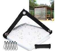 YLFFFZZZ Bâche transparente résistante, 3,6 x 8,9 m, épaisse, imperméable, 3,6 x 9,7 m, pour jardin, imperméable, en polyéthylène transparent pour poulaillers, porches, plantes et camping.