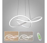 YLFXL Lustre LED Moderne 45W, Simple Et Créatif Avec Suspension Réglable En Hauteur, Lustre De Salle À Manger Dimmable 3000K-6000K, Lumière LED Intégrée, Salon, Salle À Manger Lustre Lampe, Blanc