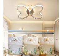 YLFXL Plafonnier LED 58W Plafonnier Chambre Enfant, Lustre Chambre Enfant avec Dimmable Télécommande, 58 cm Lampe Plafond Butterfly créatif pour Salon, Chambre à Coucher, Chambre d'enfant